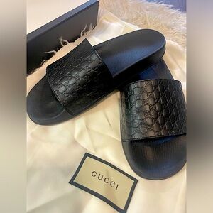 Gucci Embossed Sandals